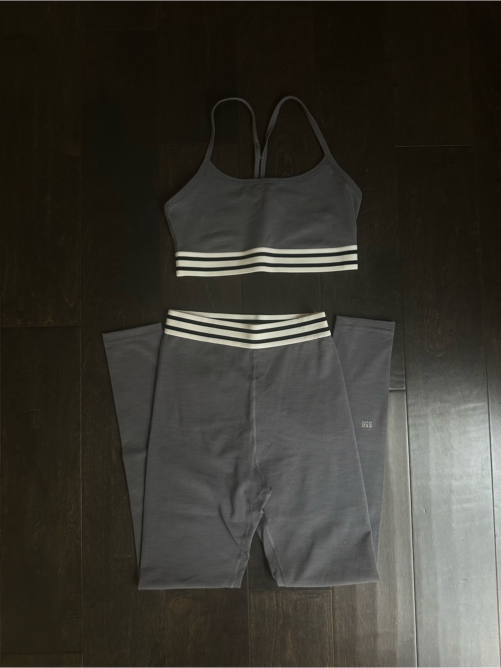Splits59 Gray workout set with stripes